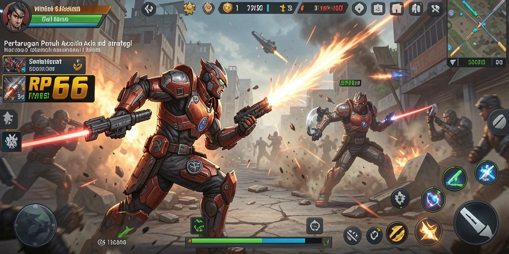 Tangkapan layar utama dari gameplay RP66 yang menunjukkan aksi bertarung seru.